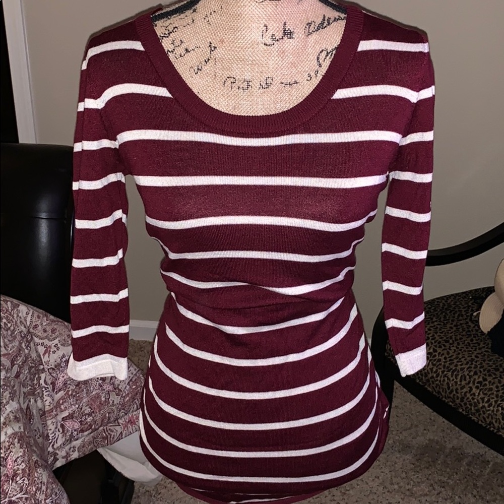 Juniors Ruched Ribbed Collar Pullover